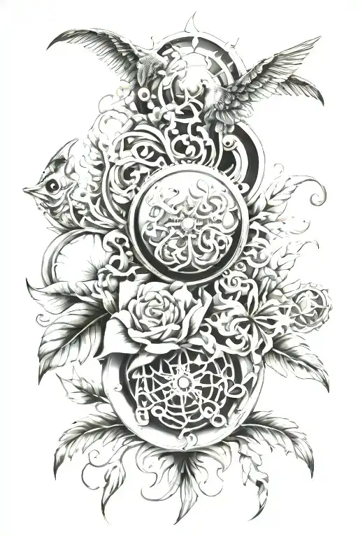 Biology Inspired Tattoo Design Combining Elements