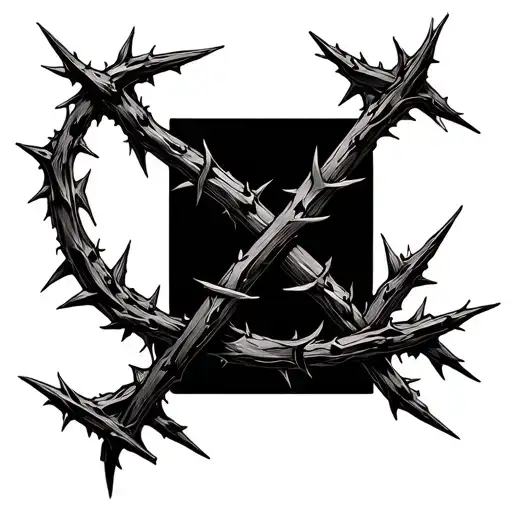 Wreath Of Thorns Wrapping Around A Cross