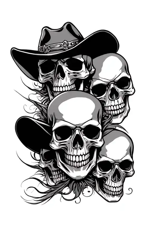 Western Style Skulls Surrounded