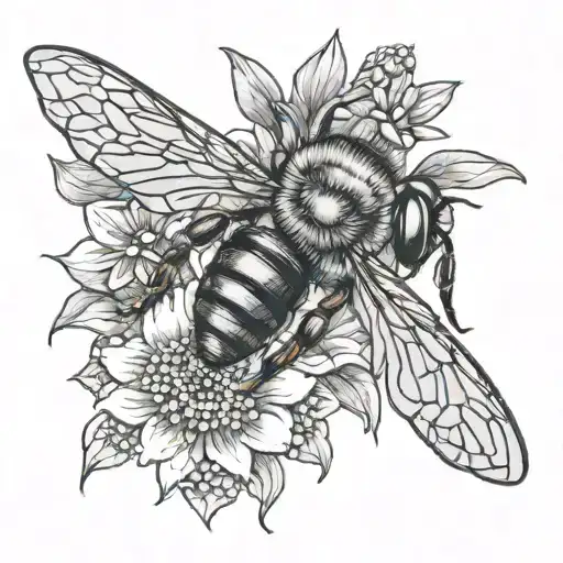 Honey Bee Pollinating