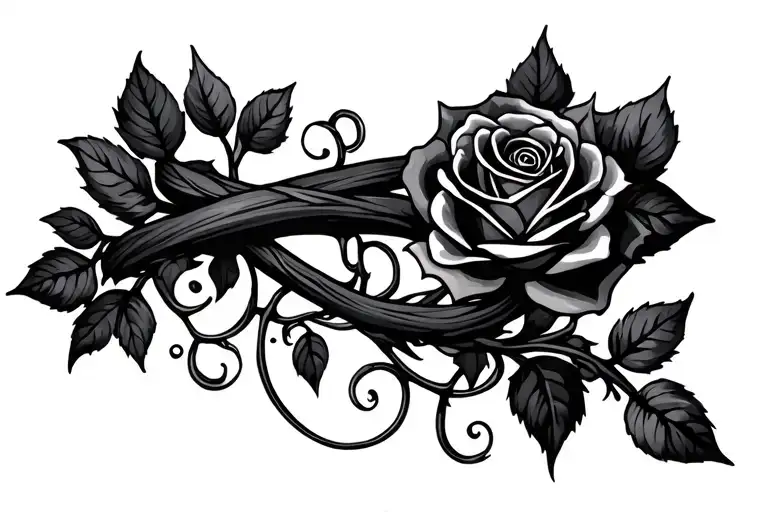 Cross With Rose Vines Wrapped