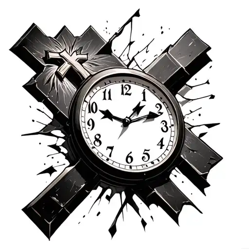 Broken Clock With A Cross