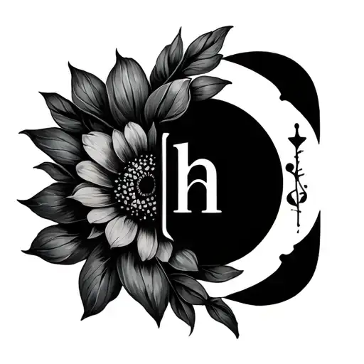 Minimal Desighn Contain Flower Or Moon Sun But Must Have Hidden Letters H And O