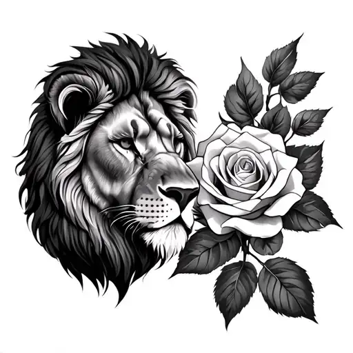 Lion Head And Rose Growing