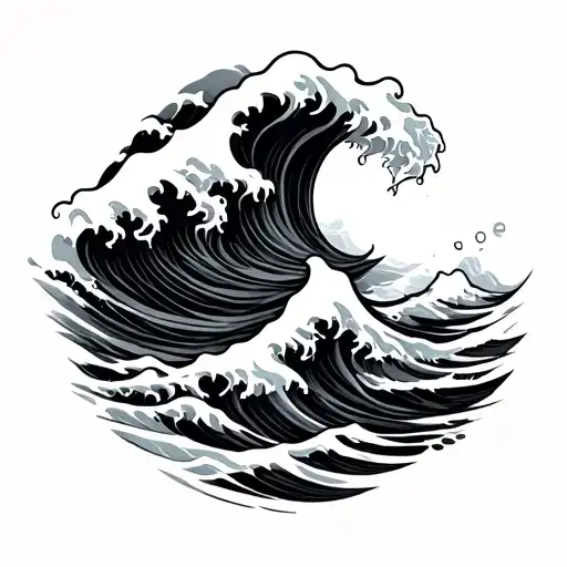 3 Waves Flowing With Name Written