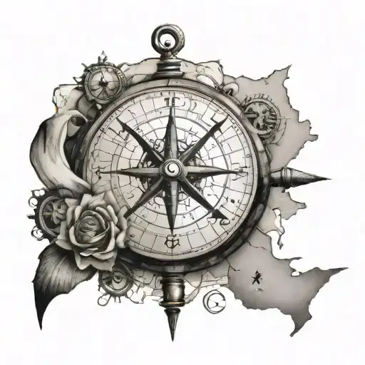 Jcb Treasure Map With Location X And A Compass Rose