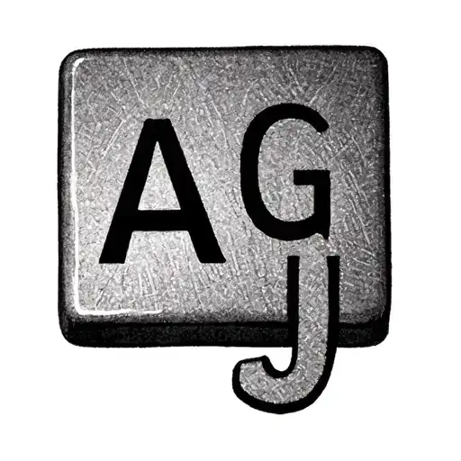 Three Scrabble Letter Tiles A G J