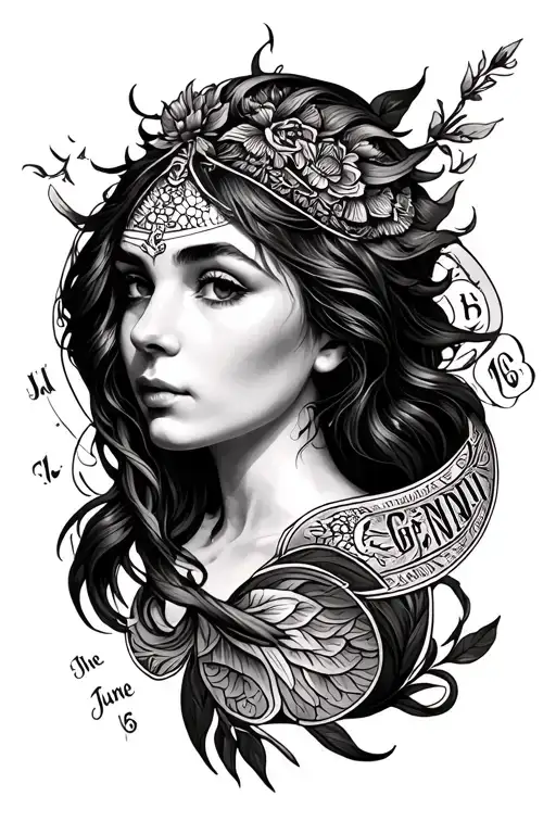 A Full Arm Tattoo Based On My Birthday And Zodiac June 16Th Gemini