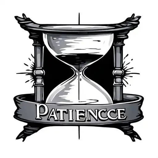Hour Glass With The Word Patience
