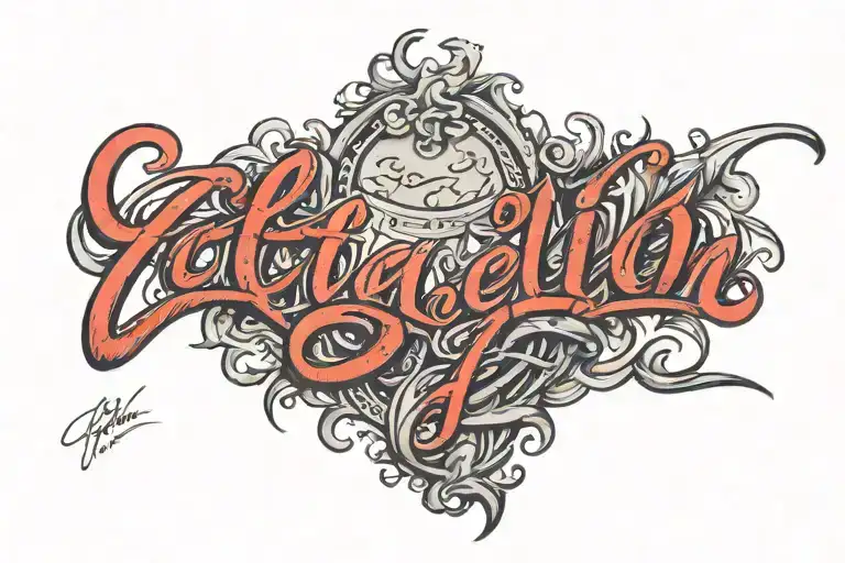 Collin In Cursive Writing In Red Ink
