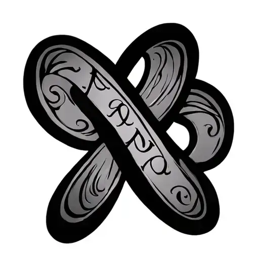 An Infinity Symbol With Initials Lining The Outside