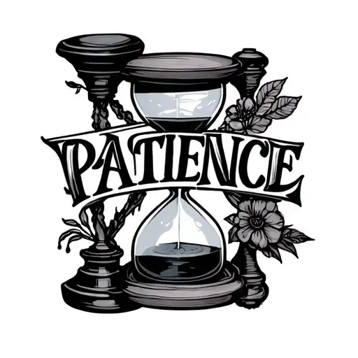 Hour Glass With The Word Patience