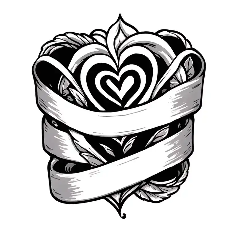 Ankle Band Tattoo With Love Symbol