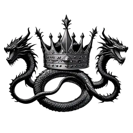 Snake And Dragon Making A Kings Crown