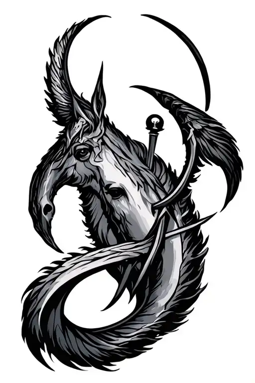 Aquarius Sagittarius Zodiac Sign Intertwined