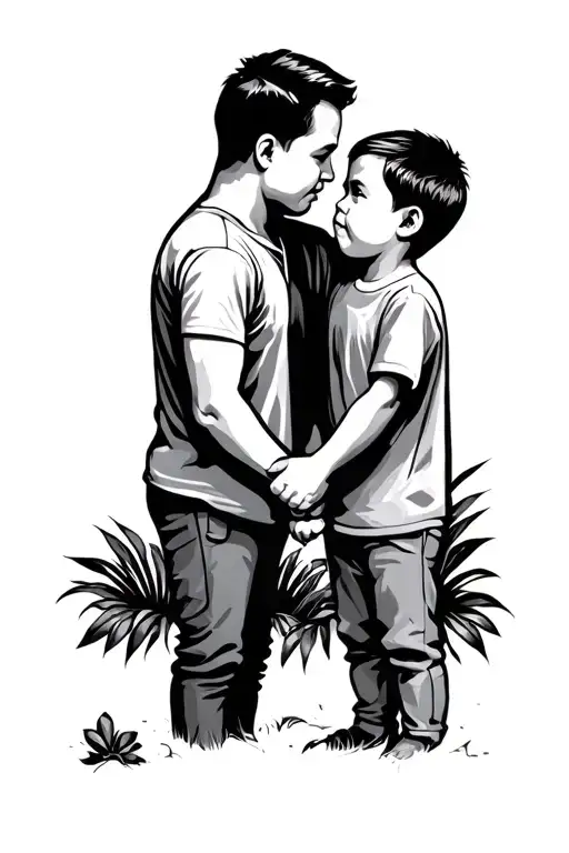 Dad And Son Holding Hands