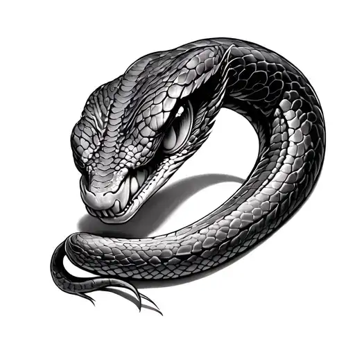 Snake And Eye Realistic