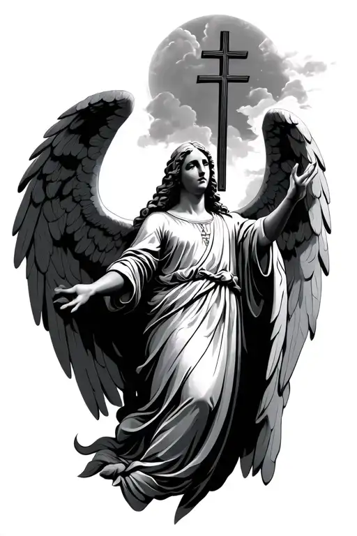 Christianity Angel Reaching Towards The Sky