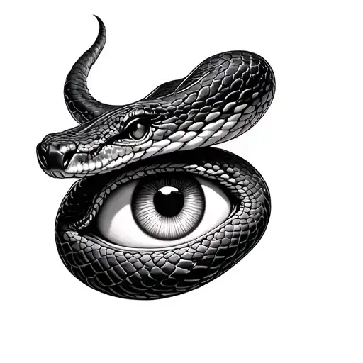 Snake And Eye Realistic