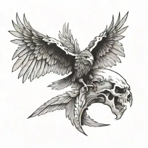 Skull With An Eagle Flying