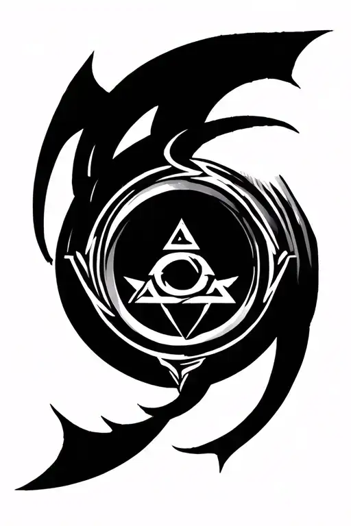 Enso Circle And Valknut Tattoo Design