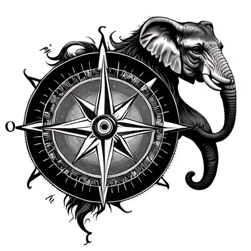 Giraffe Elephant Lion Compass