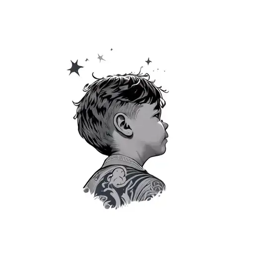 Boy Looking At Sky
