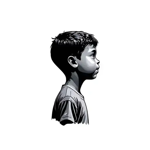 Boy Looking At Sky Symbolizing