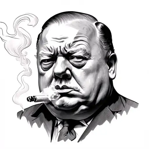 Winston Churchill Smoking A Joint
