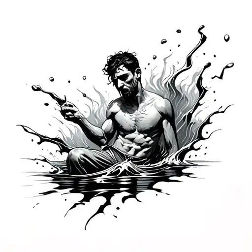 Drownig Man Breaking Surface