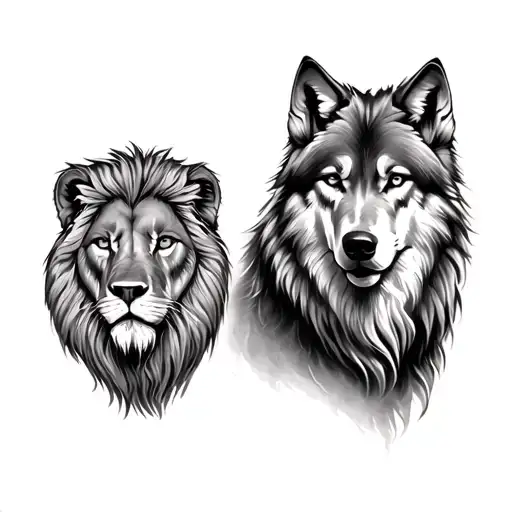 Lion And Wolf