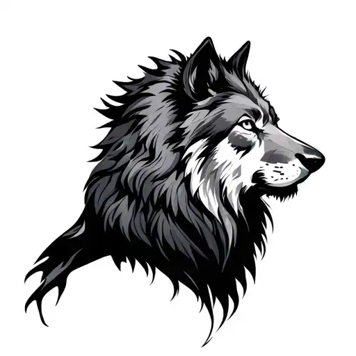 Lion And Wolf And Raven