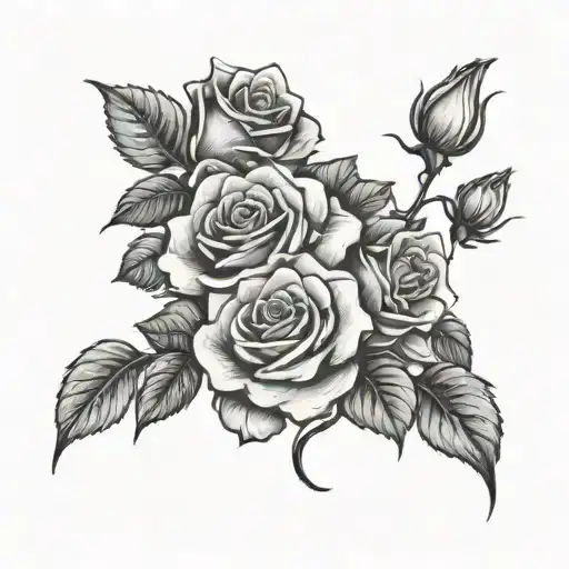 Roses Falling Down A Sky Background Representing