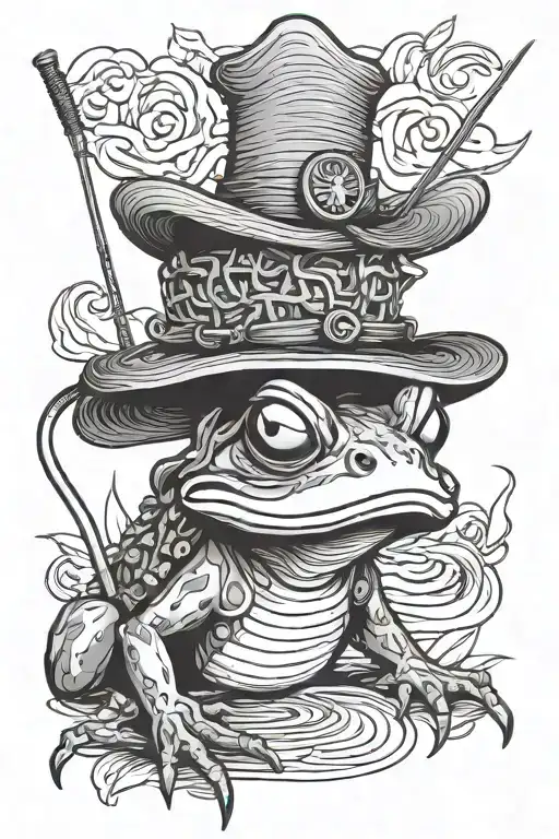Samurai Frog Fishing With A Straw Hat Japanese Style