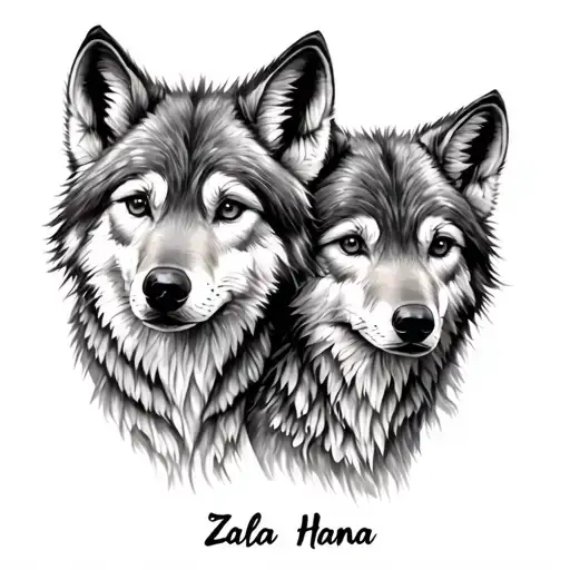 Two Baby Gray Wolves With Names Zala And Hana