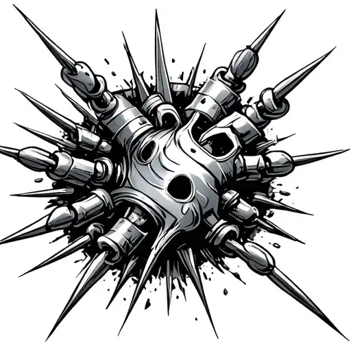 Spiked Chain Link Breaking Apart
