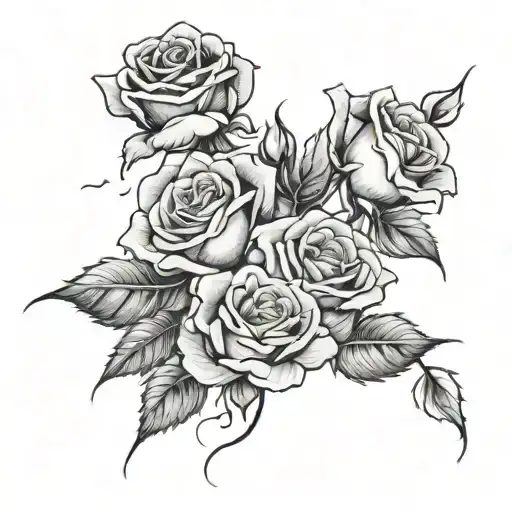 Roses Falling Down A Sky Background