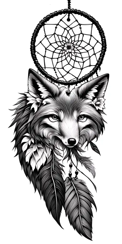 Dream Catcher Entangled Floral Heart Butter Fox