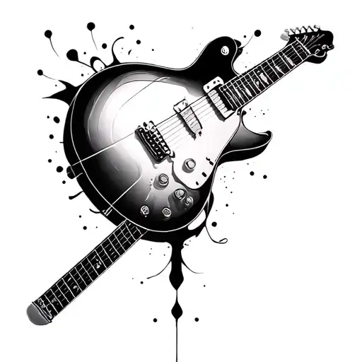 Guitar And Clock Inside