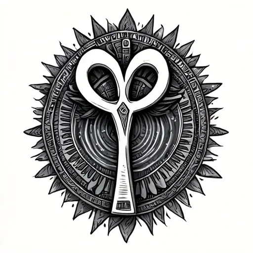 Africa Continent And Ankh Symbol