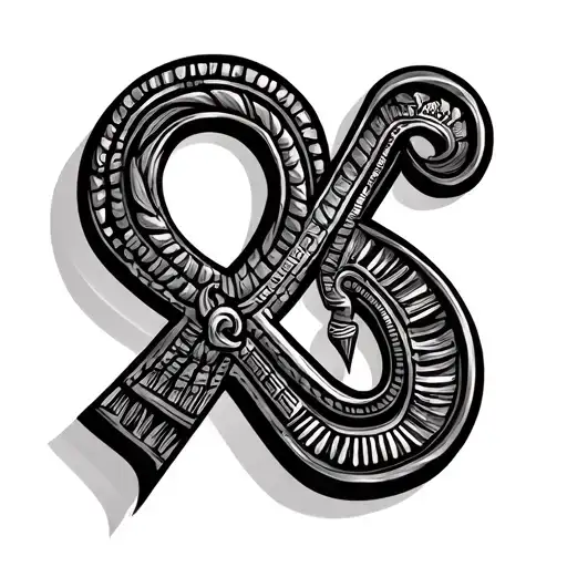 Africa Country And Ankh Symbol
