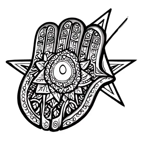 Hamsa And Star Of David