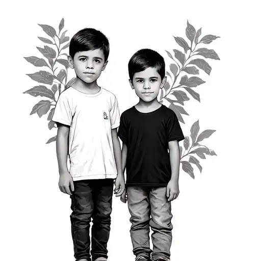 Children Two Boys Standing
