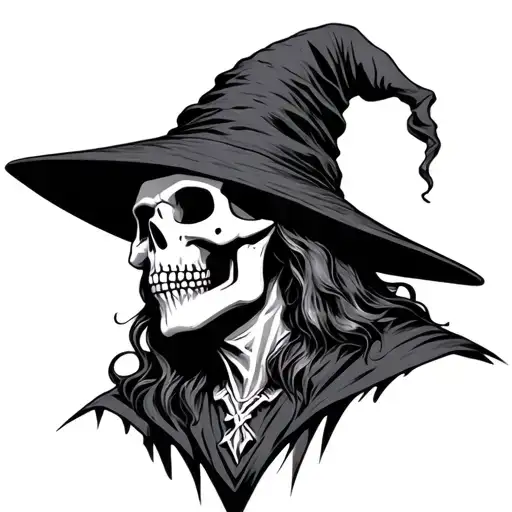 A Wizard Taking Of A Mask Having A Skeleton Face