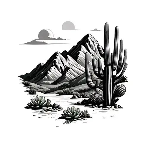 Cactus Mountain Landscape