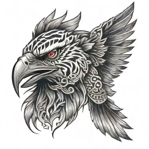 Crow On Tiger Head Emerging