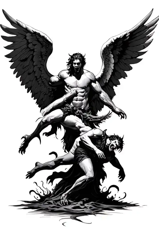 Angels And Demons Fighting