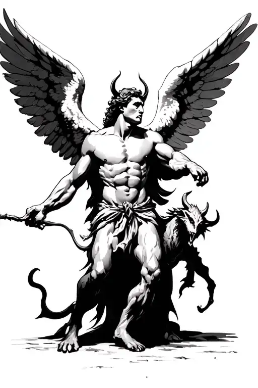 Angel Gabriel Fighting Demon