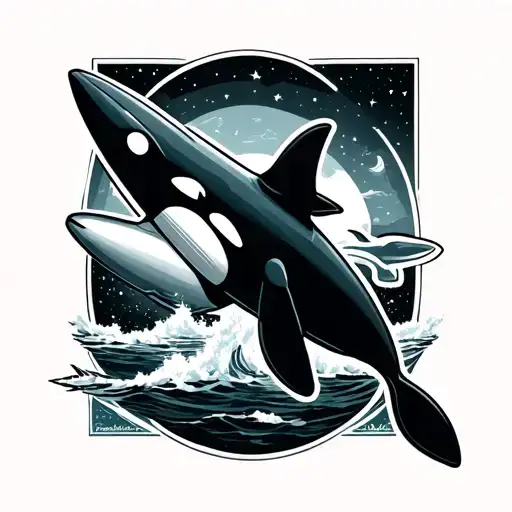 Orca And Rocket Ship