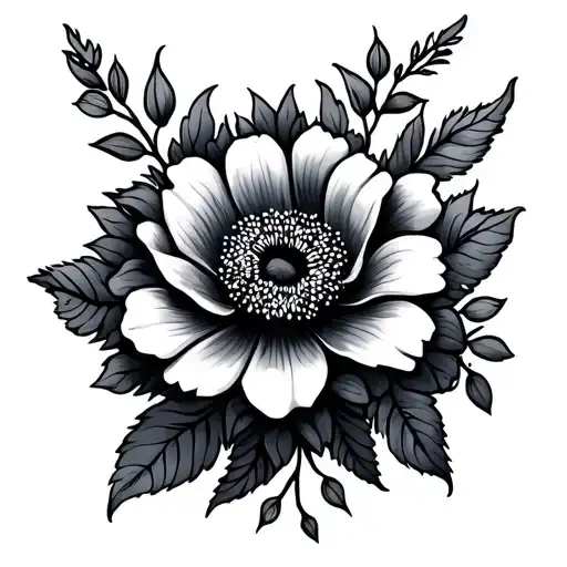 Flowers Outlines Detailed American